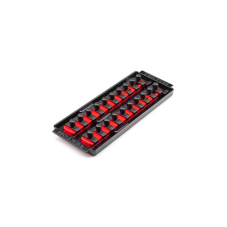 Tekton 20 Slot Universal Socket Organizer for 3/8 Inch Drive Sockets and Bit Sockets, Red - OST11120